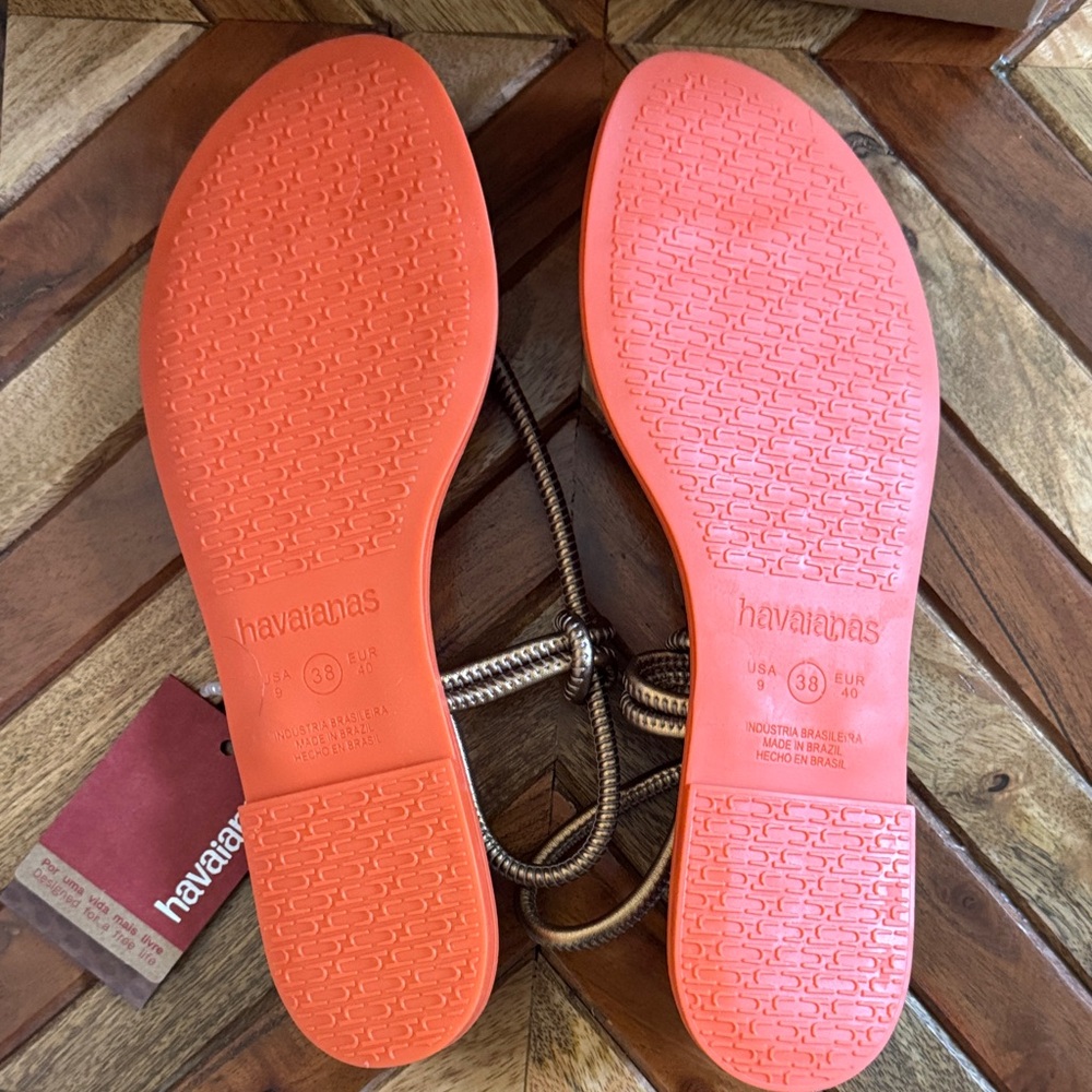 Havaianas Women's Tan and Orange Sandals - Picture 3 of 4